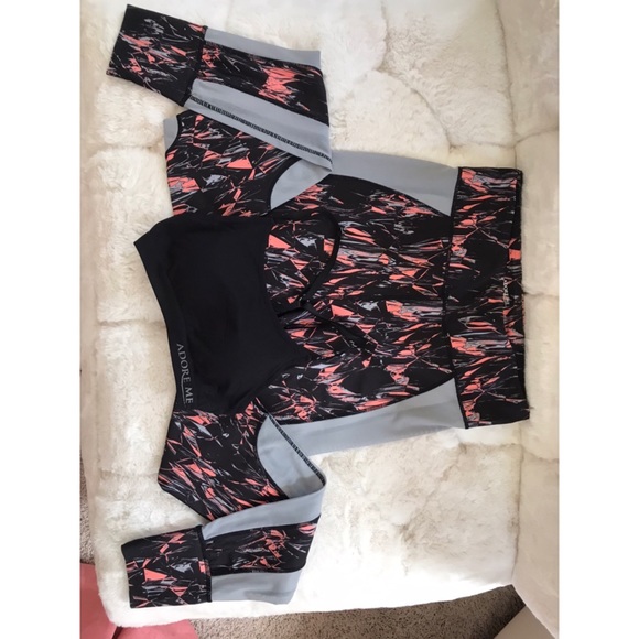 Adore Me sports outfit black and orange mesh - Picture 2 of 2